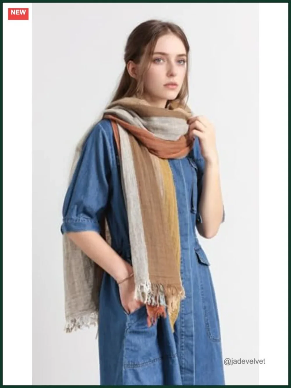 Soft Lightweight Cotton Linen Scarf Shawl Wrap Large